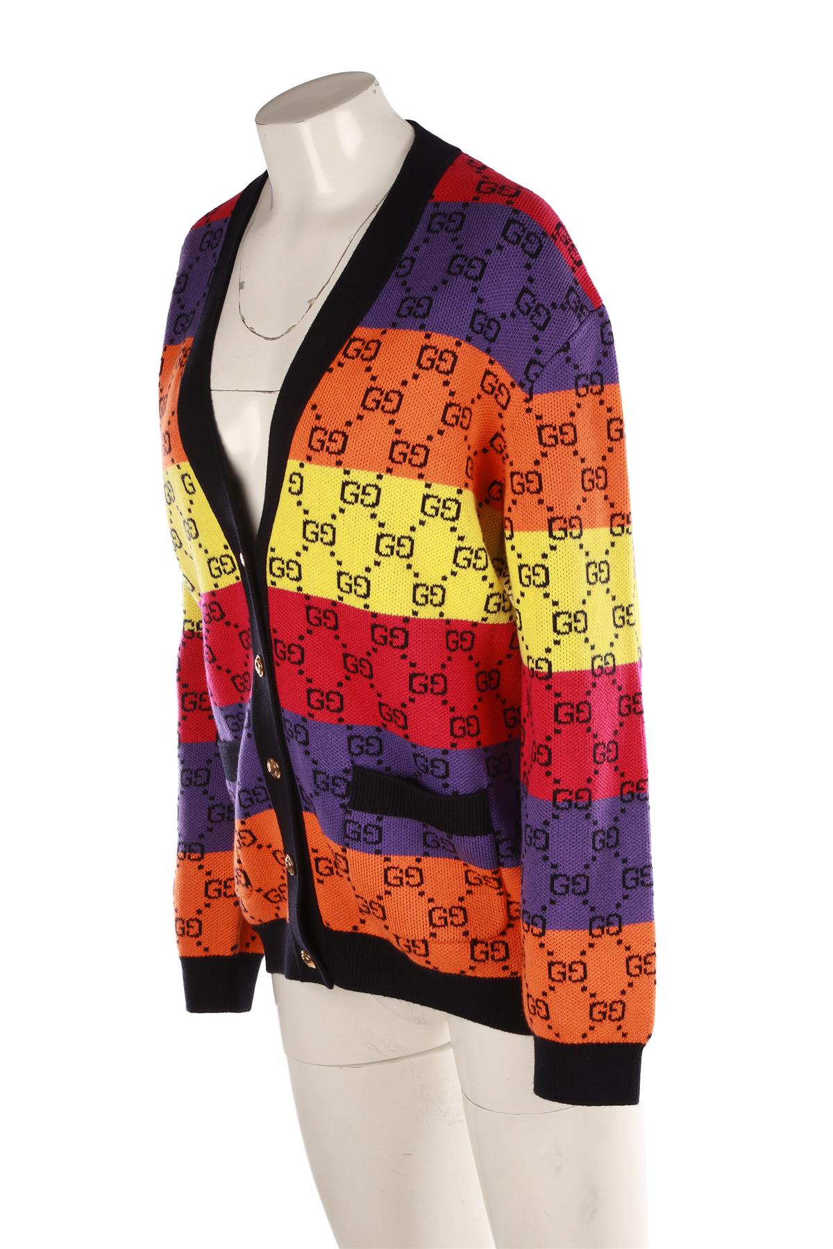 GUCCI MULTI GG COTTON CARDIGAN MEDIUM