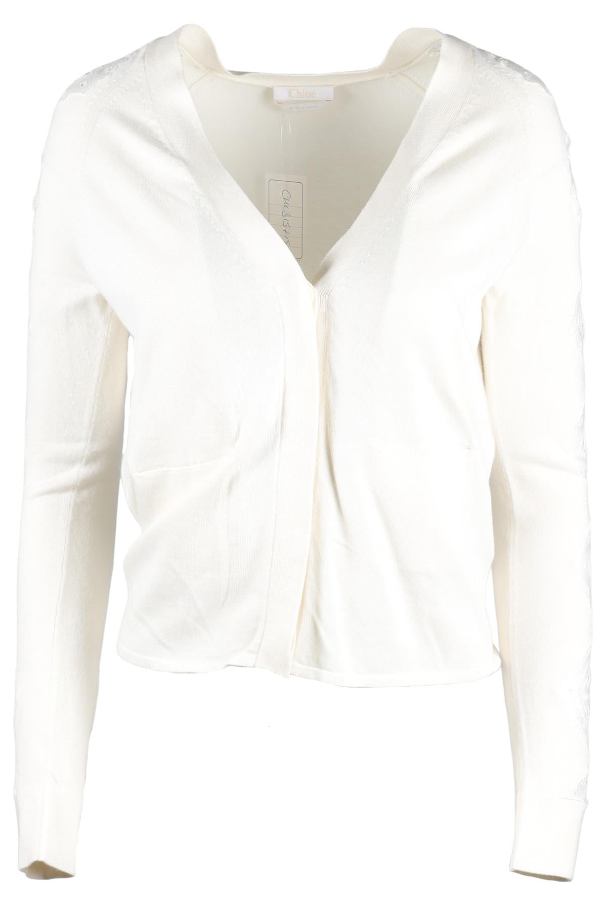 CHLOÉ  WHITE COTTON CARDIGAN XSMALL