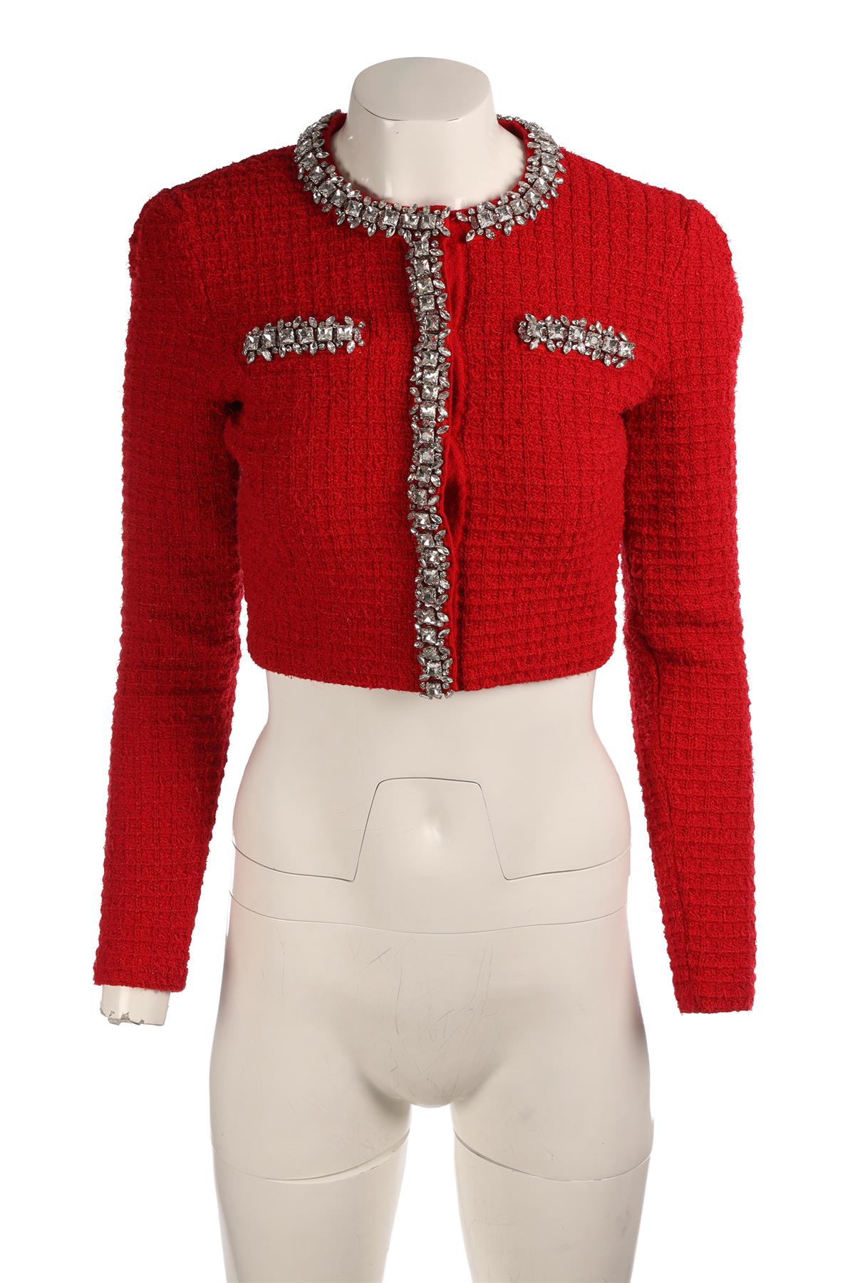 SELF-PORTRAIT RED COTTON CARDIGAN SMALL