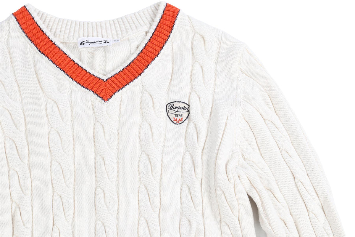 BONPOINT CREAM TEEN BOYS SWEATER 14 YEARS