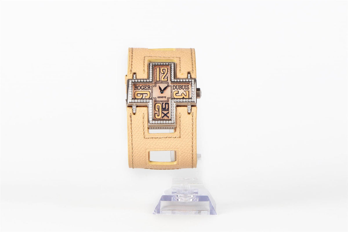 ROGER DUBUIS FOLLOW ME 18K WHITE GOLD AND DIAMOND WATCH