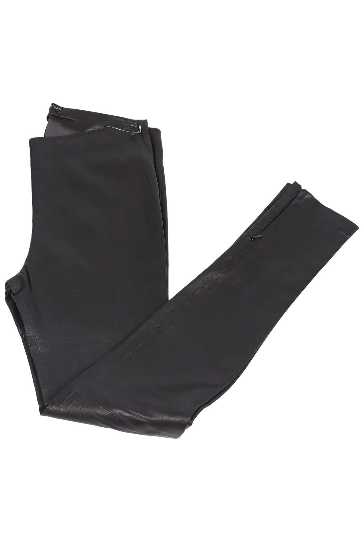 BALENCIAGA NAVY LEATHER SKINNY PANTS FR 38 UK 10