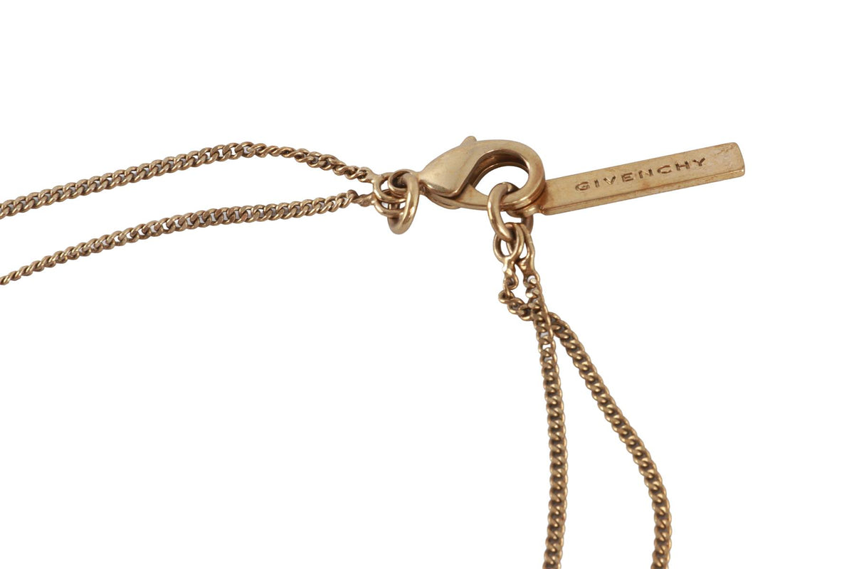 GIVENCHY BRONZE SHARK TOOTH CHAIN NECKLACE
