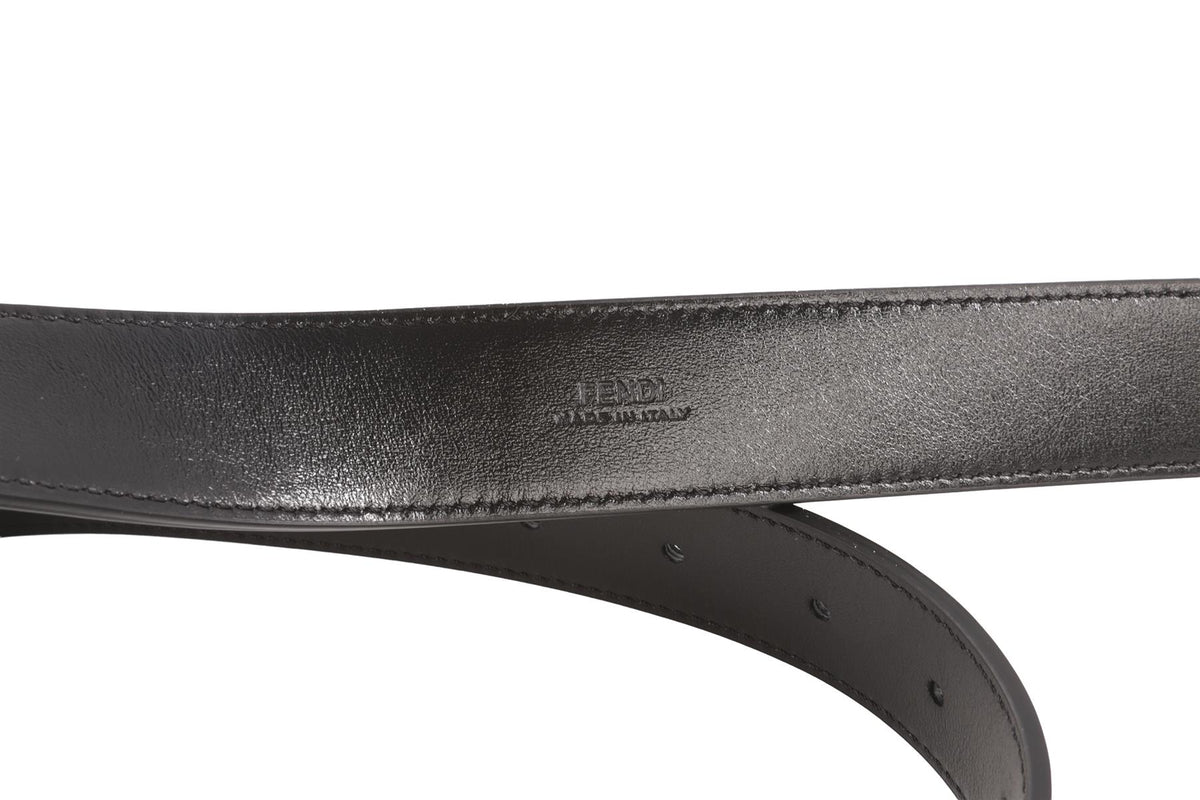 FENDI BLACK UTILITY LEATHER BELT BAG