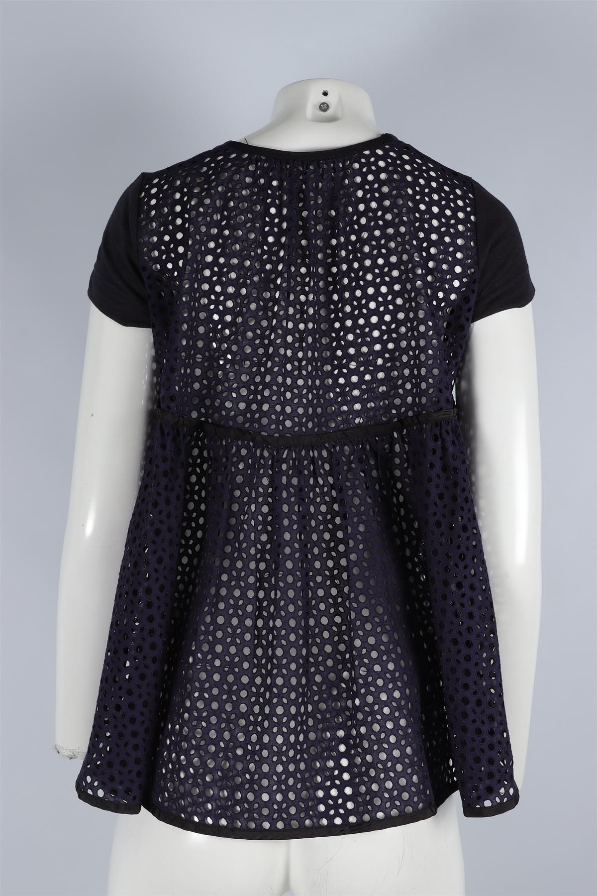 SACAI NAVY COTTON TOP UK 8