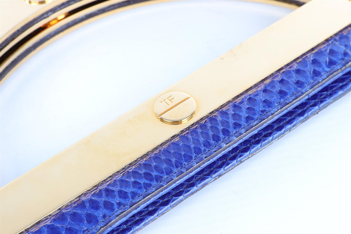 TOM FORD BLUE PYTHON CLUTCH