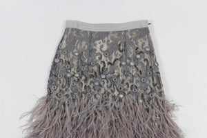 MATTHEW WILLIAMSON GREY LACE MINI SKIRT UK 6