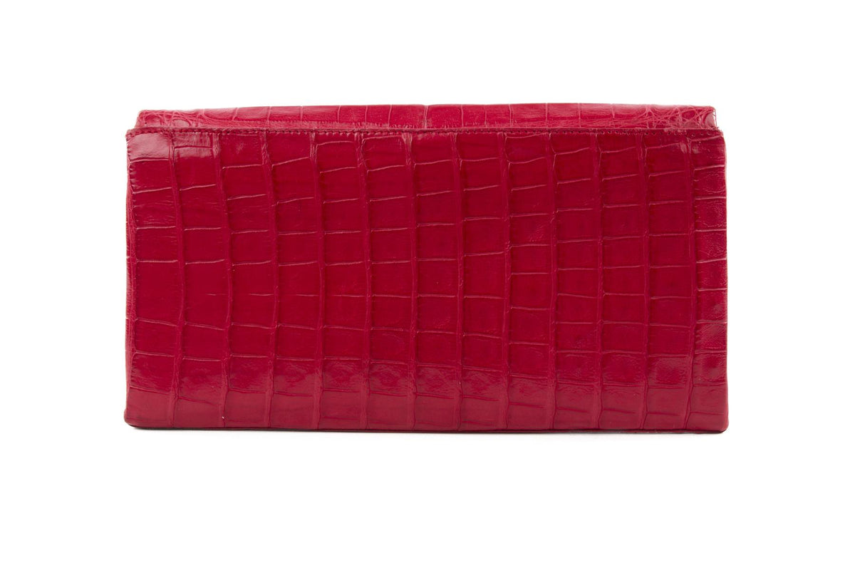 NANCY GONZALEZ RED CROCODILE CLUTCH