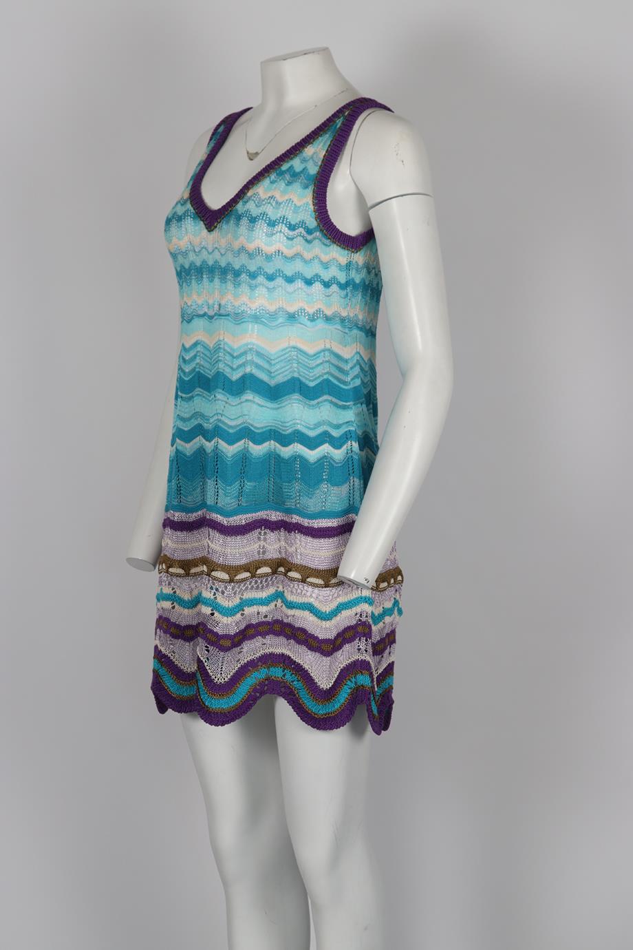 MISSONI CROCHET KNIT MINI DRESS IT 40 UK 8