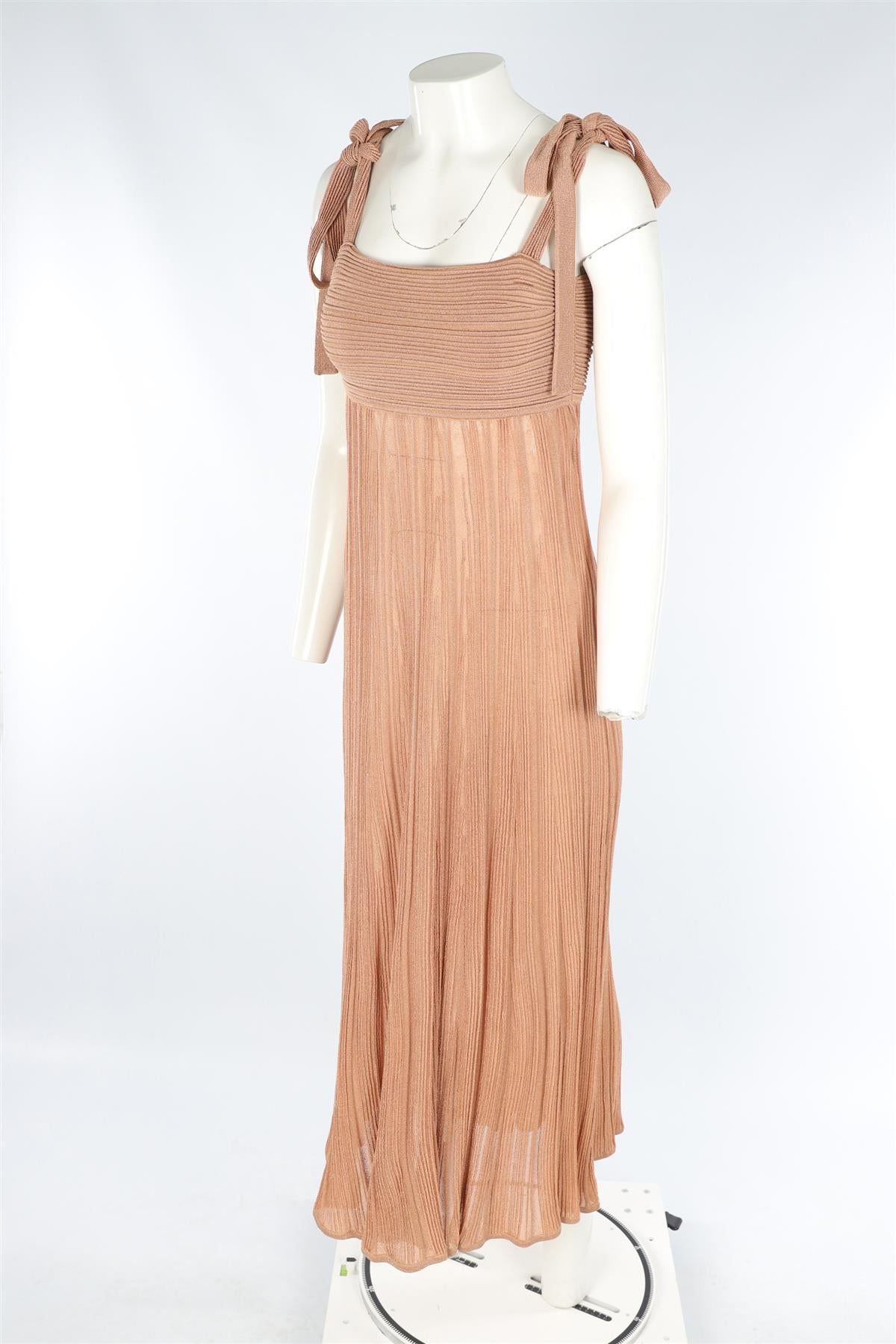 ZIMMERMANN TAN KNIT MAXI DRESS UK 10