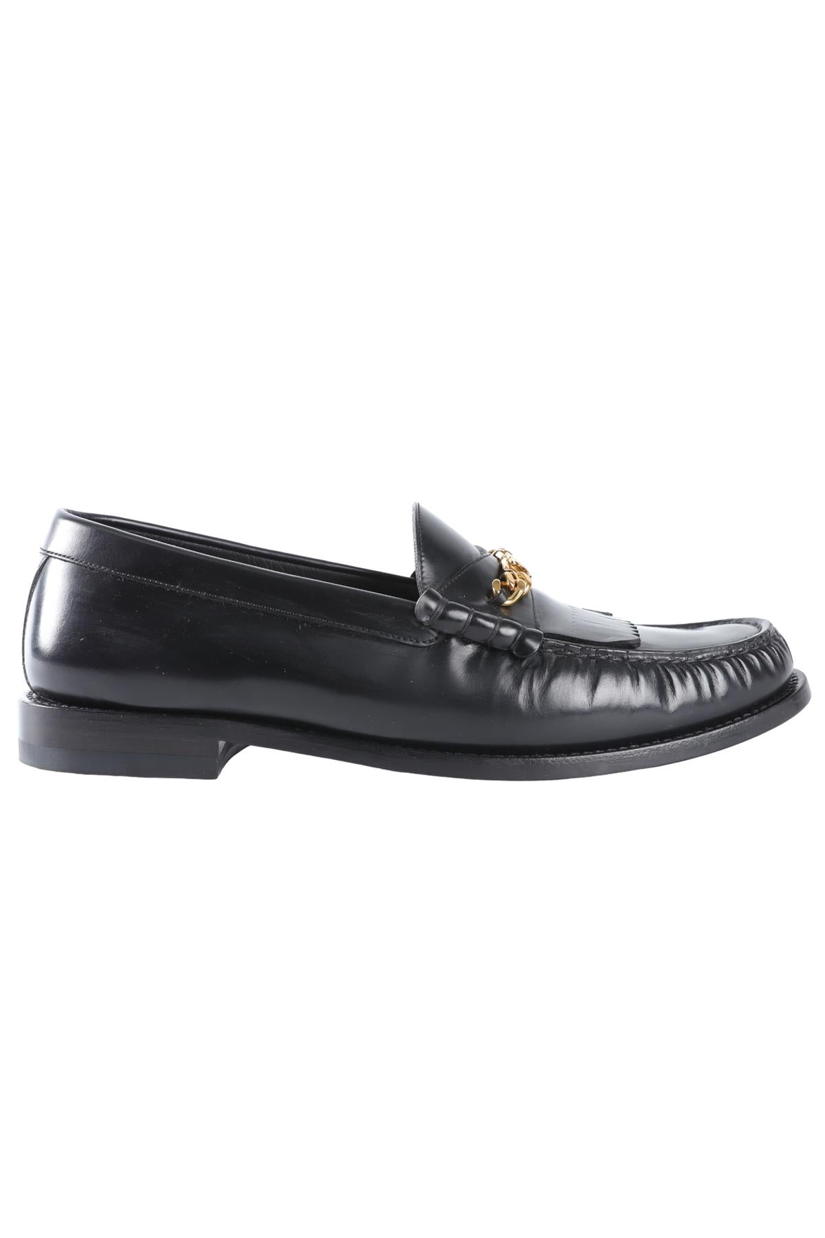 CELINE BLACK MEN'S TRIOMPHE LEATHER LOAFERS EU 41.5 UK 7.5 US 8.5