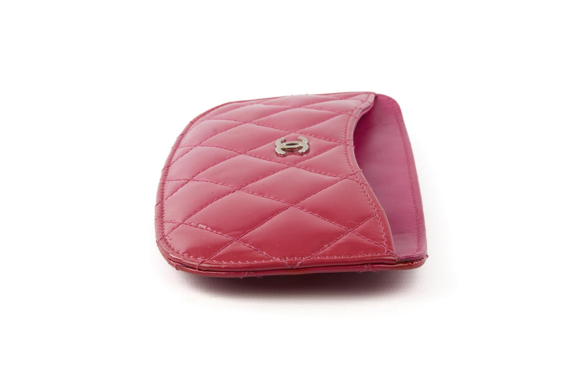 CHANEL PINK 2014 QUILTED PATENT LEATHER WALLET