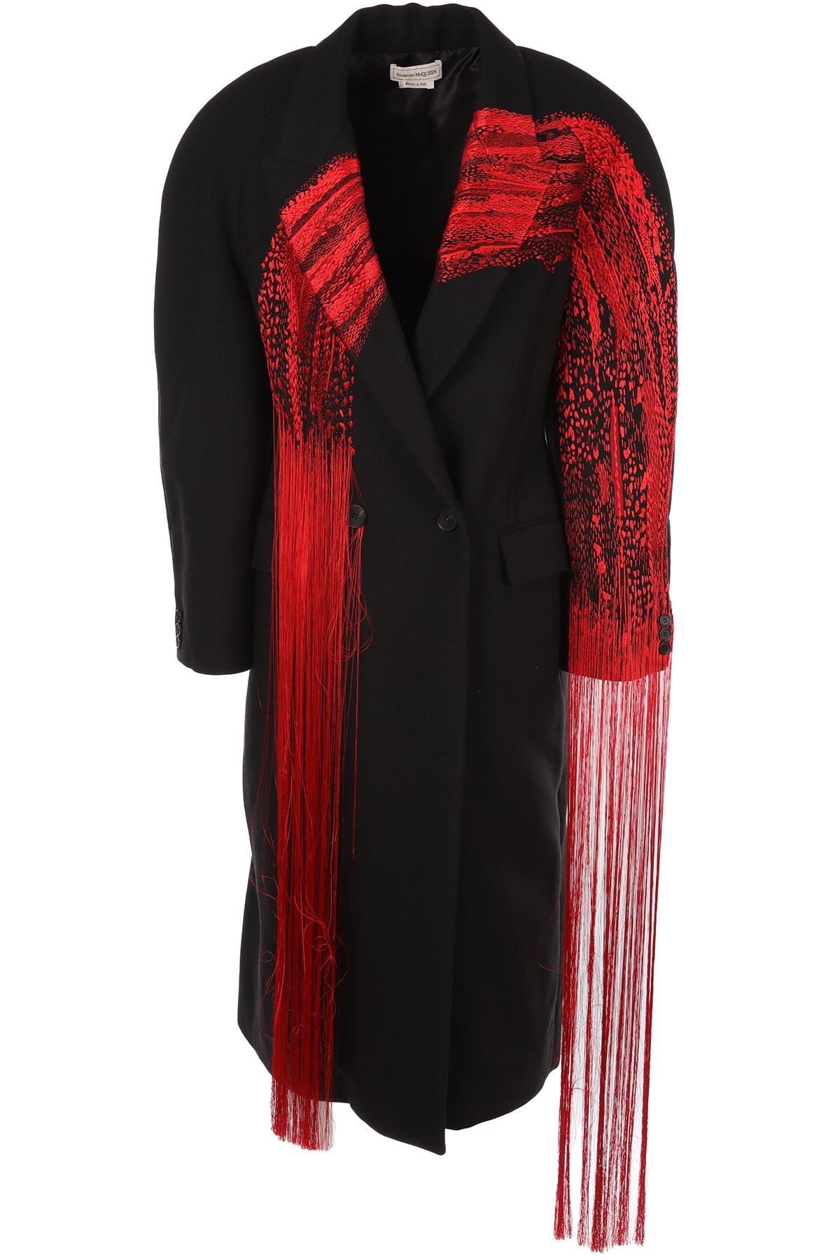 ALEXANDER MCQUEEN BLACK 2024 WOOL COAT IT 46 UK 14
