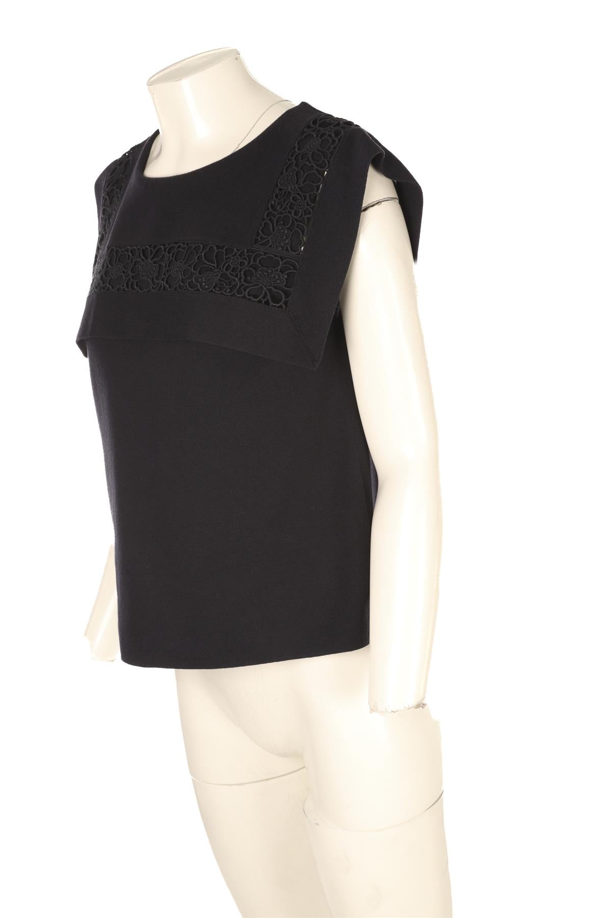 CHLOÉ NAVY COTTON TOP MEDIUM