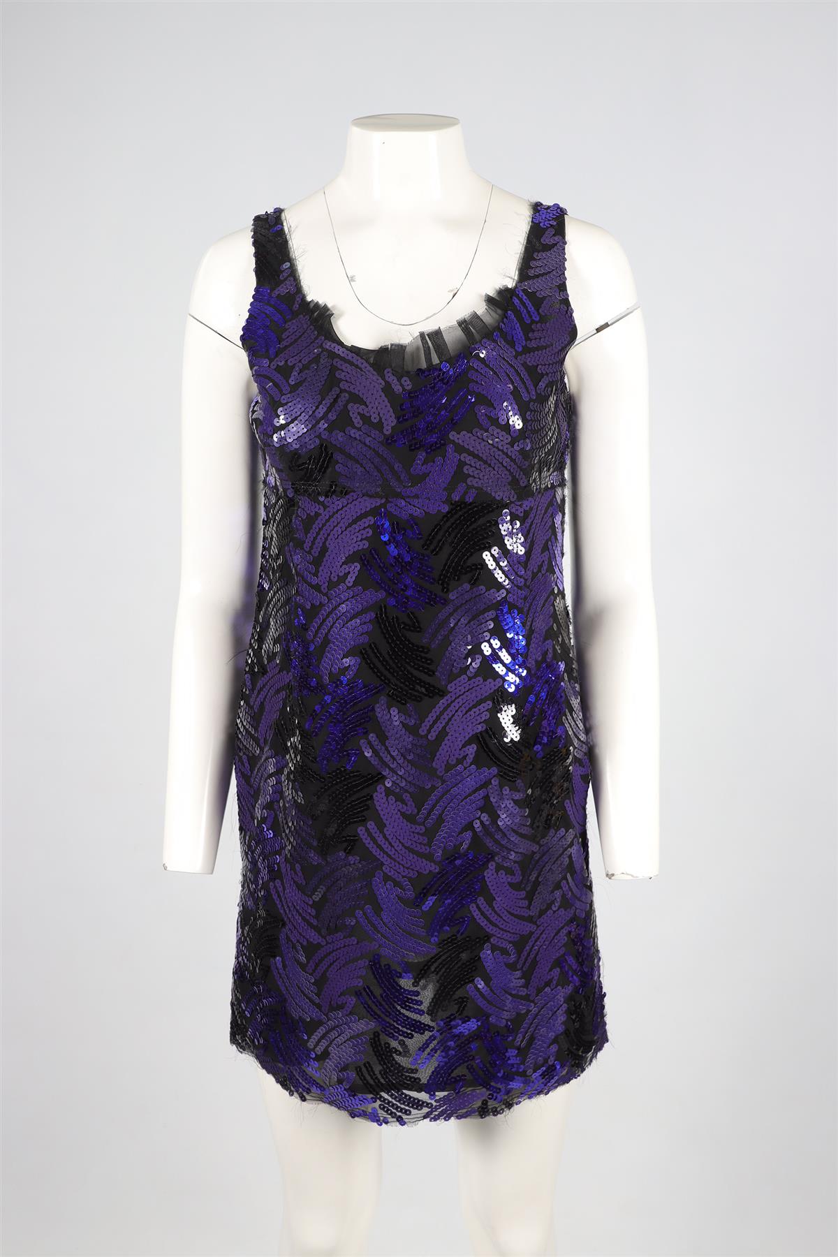 MARC JACOBS NAVY SEQUIN MINI DRESS US 2 UK 6