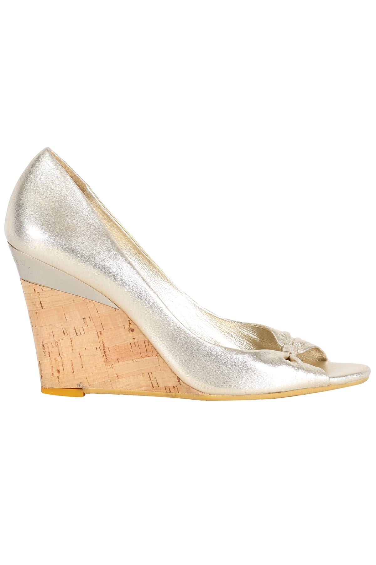 GUCCI LEATHER WEDGE PUMPS EU 38 UK 5 US 8