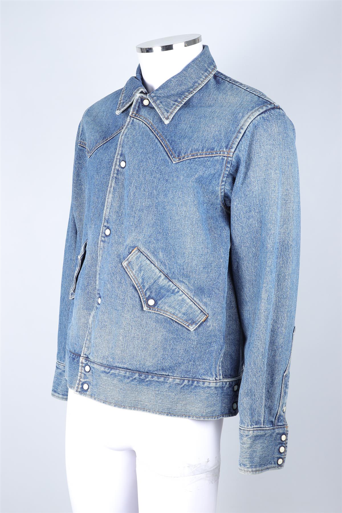 THE LETTERS BLUE MEN'S DENIM JACKET MEDIUM