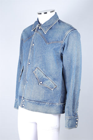 THE LETTERS BLUE MEN'S DENIM JACKET MEDIUM