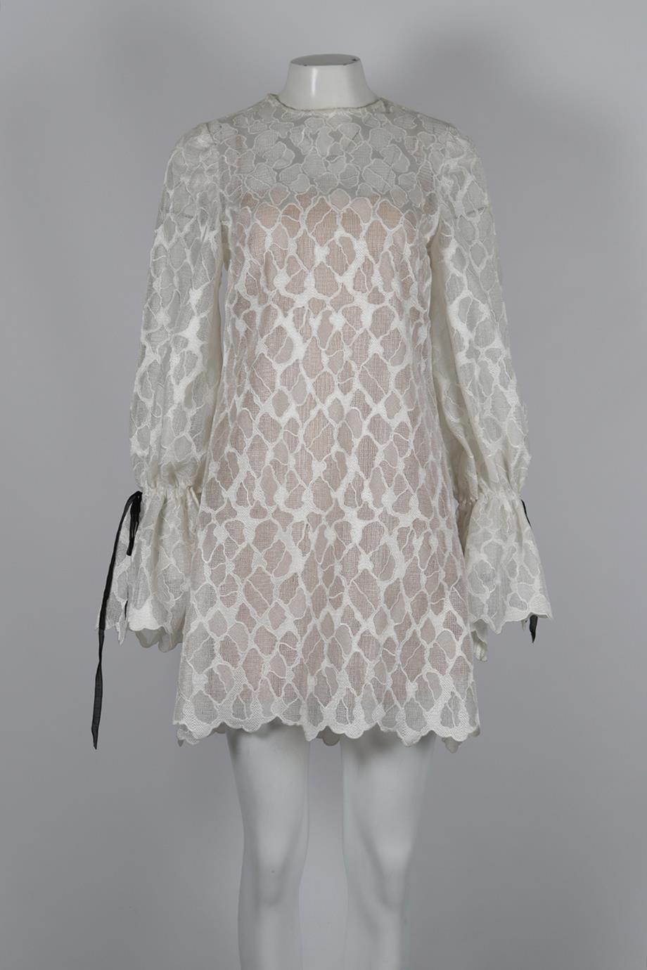 RACHEL GILBERT EMBROIDERED MESH MINI DRESS UK 10