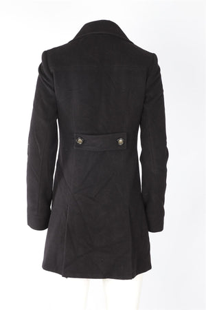 DIANE VON FURSTENBERG BLACK WOOL COAT US 2 UK 6