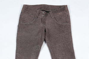 THOMAS WYLDE GREY LEATHER SKINNY PANTS UK 8