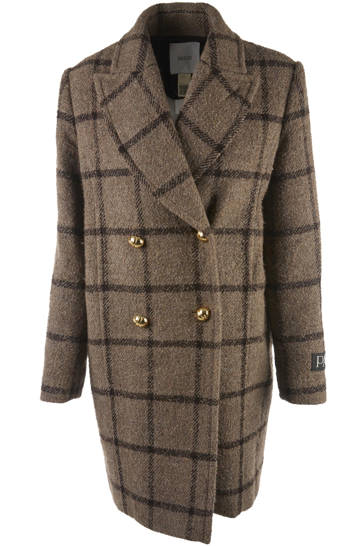 PATOU BROWN WOOL COAT FR 36 UK 8
