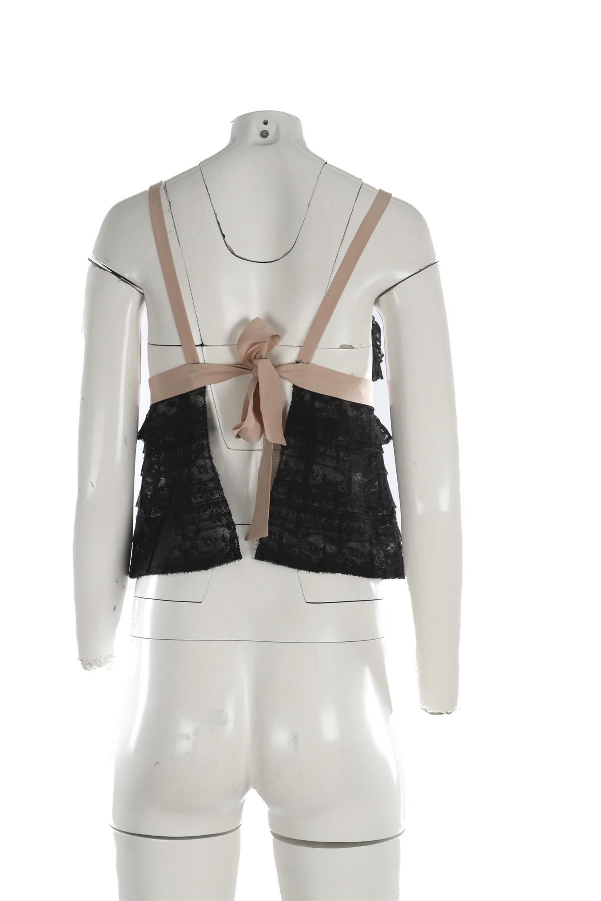 PRADA BLACK VINTAGE LACE TOP SMALL