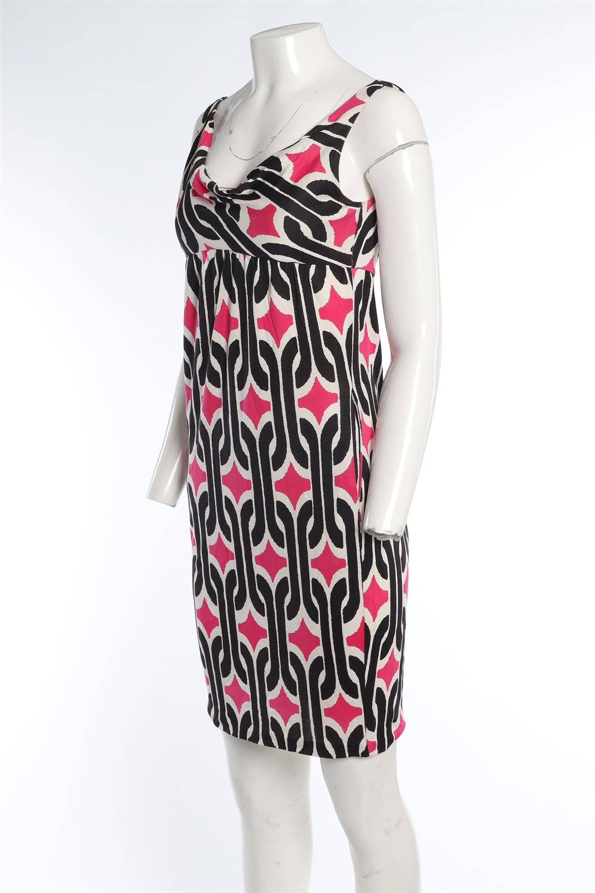 DIANE VON FURSTENBERG MULTI SILK MINI DRESS US 2 UK 6