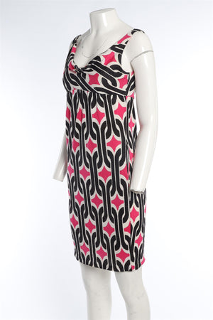 DIANE VON FURSTENBERG MULTI SILK MINI DRESS US 2 UK 6