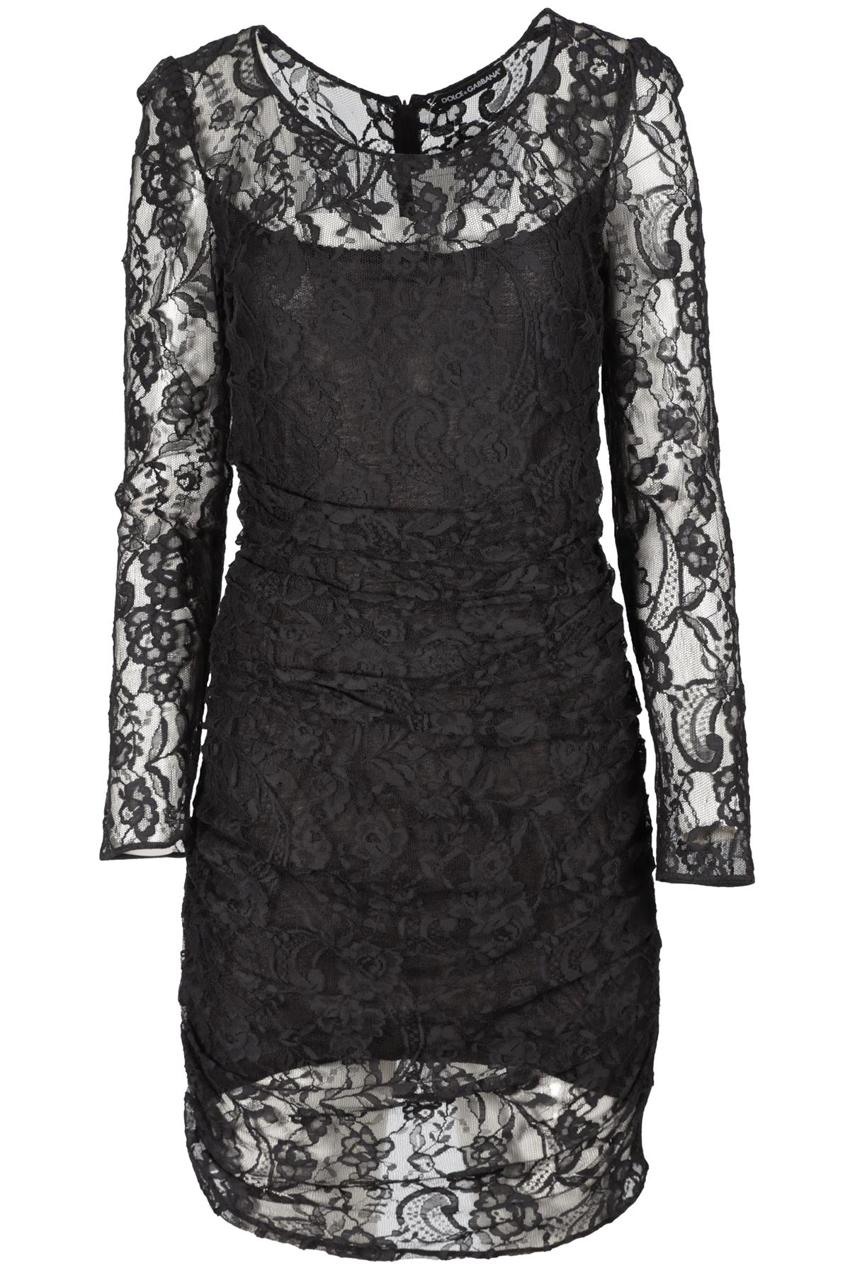 rebecca vallance black mini dress DOLCE & GABBANA BLACK LACE MINI DRESS IT 44 UK 12