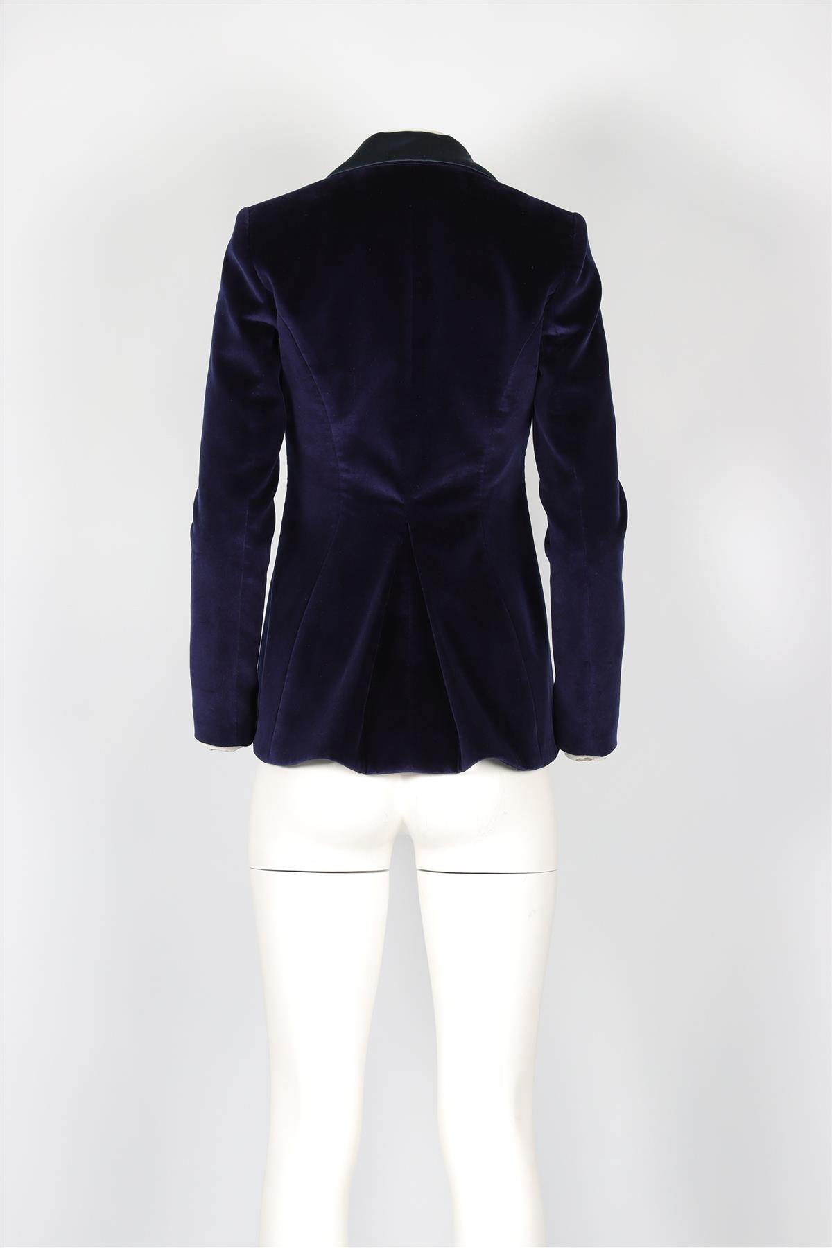 ALTUZARRA NAVY VELVET BLAZER IT 36 UK 4