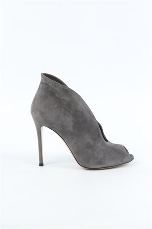 GIANVITO ROSSI GREY SUEDE ANKLE BOOTS EU 38 UK 5 US 8