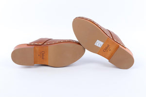 CHLOÉ BROWN LEATHER CLOGS EU 38 UK 5 US 8