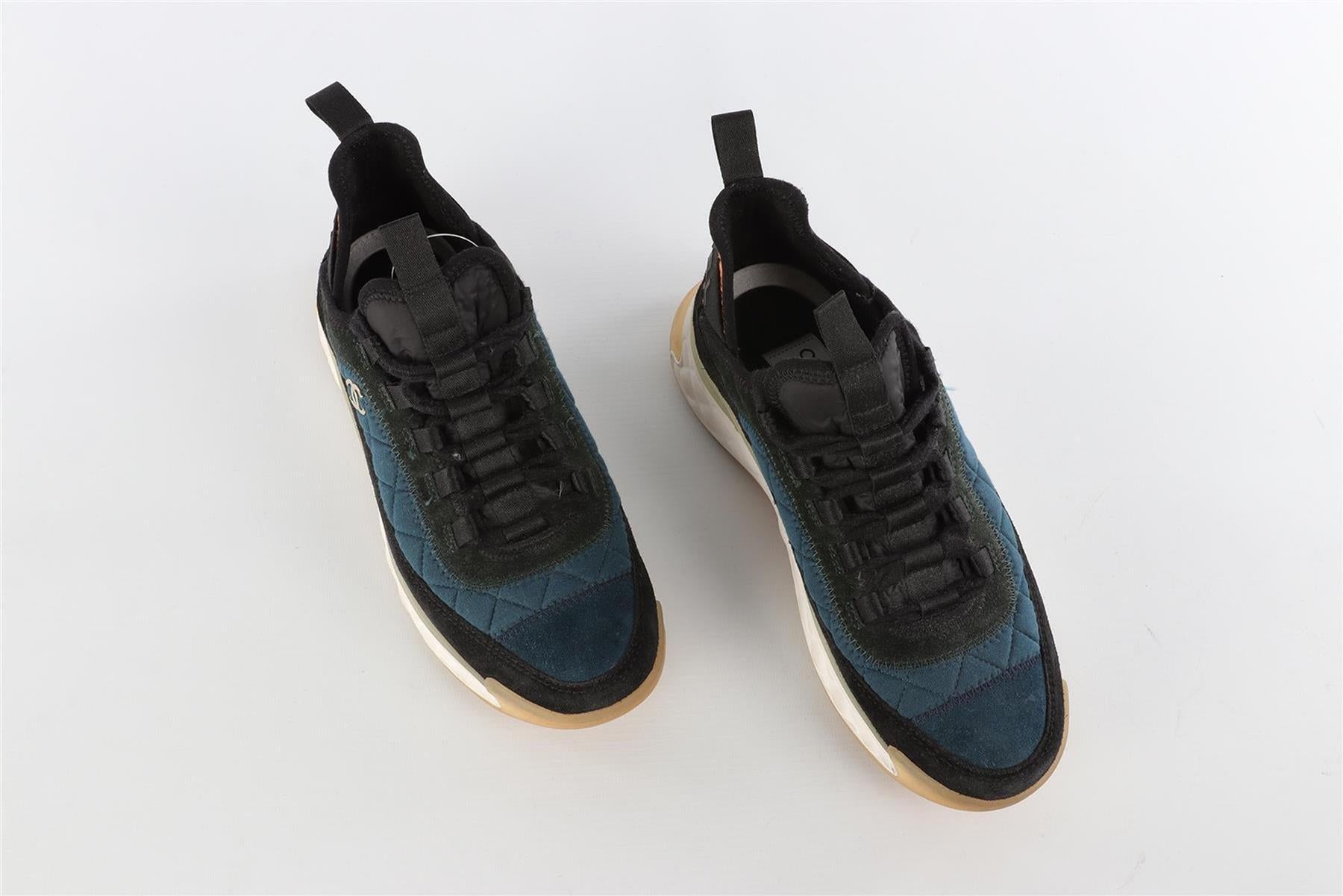 CHANEL BLUE 2022 SUEDE SNEAKERS EU 37.5 UK 4.5 US 7