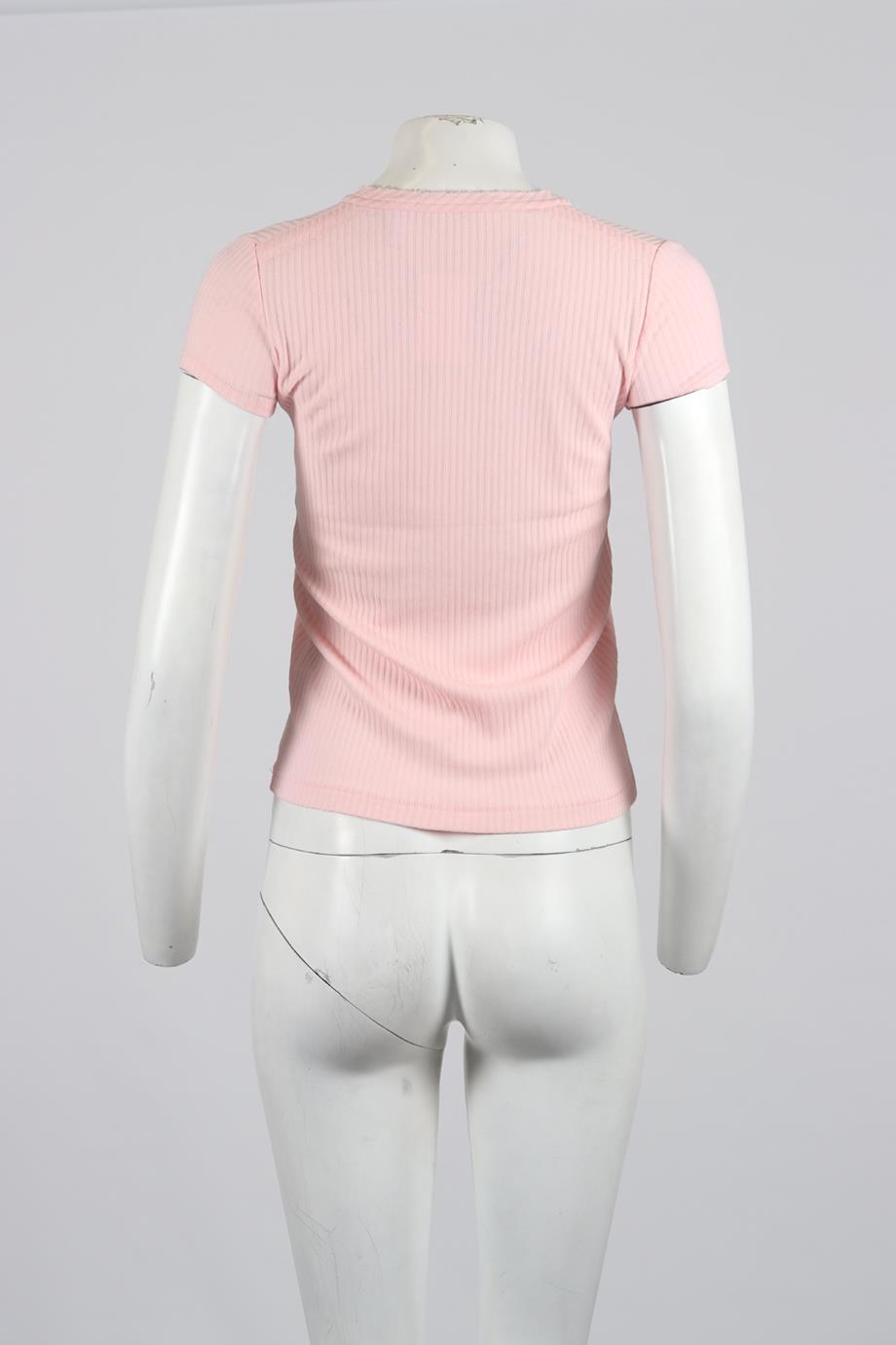 HELMUT LANG RIBBED COTTON T-SHIRT XSMALL