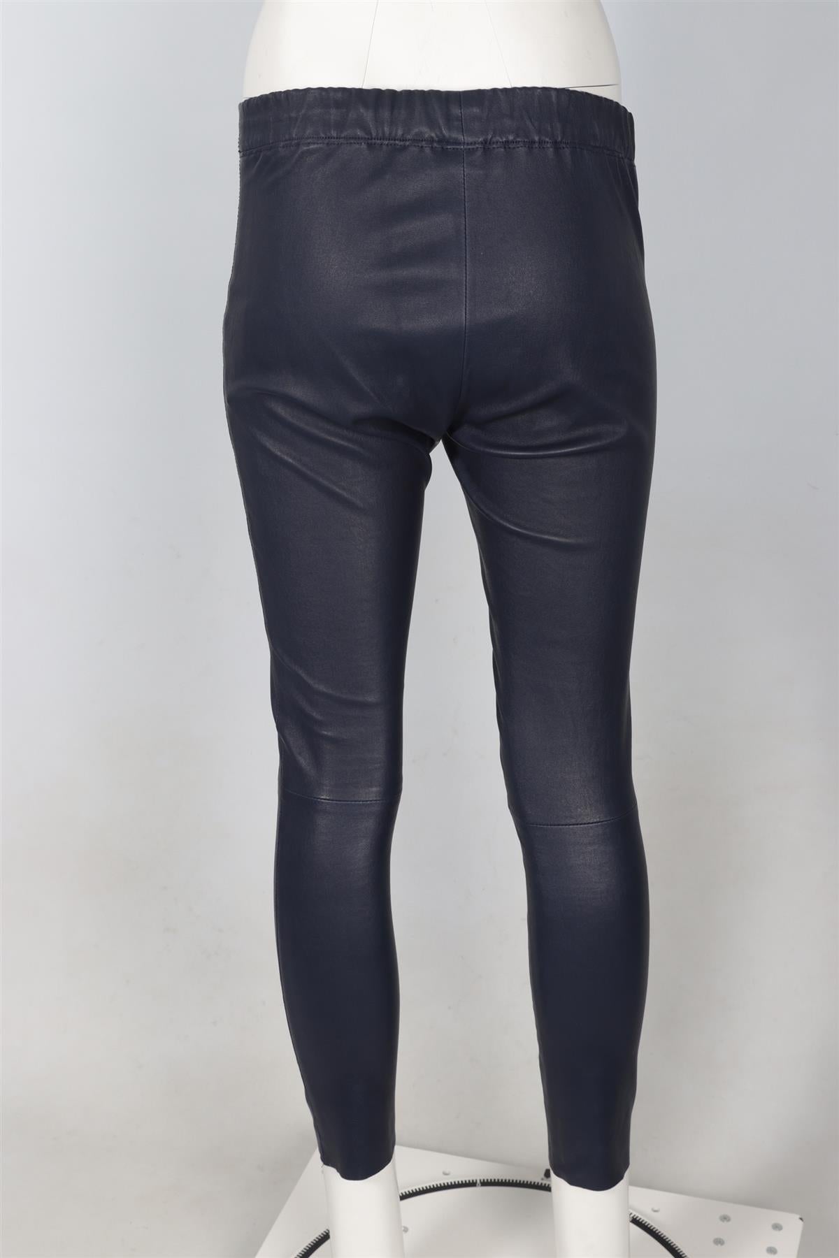 JOSEPH NAVY LEATHER SKINNY PANTS IT 36 UK 4