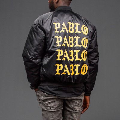 PABLO BLACK SATIN BOMBER JACKET MEDIUM