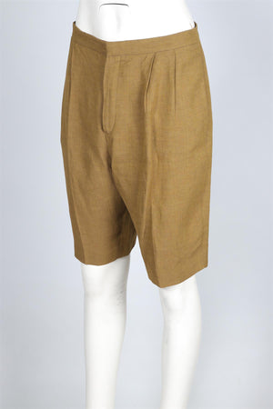 CHLOÉ GREEN LINEN SHORTS FR 40 UK 12