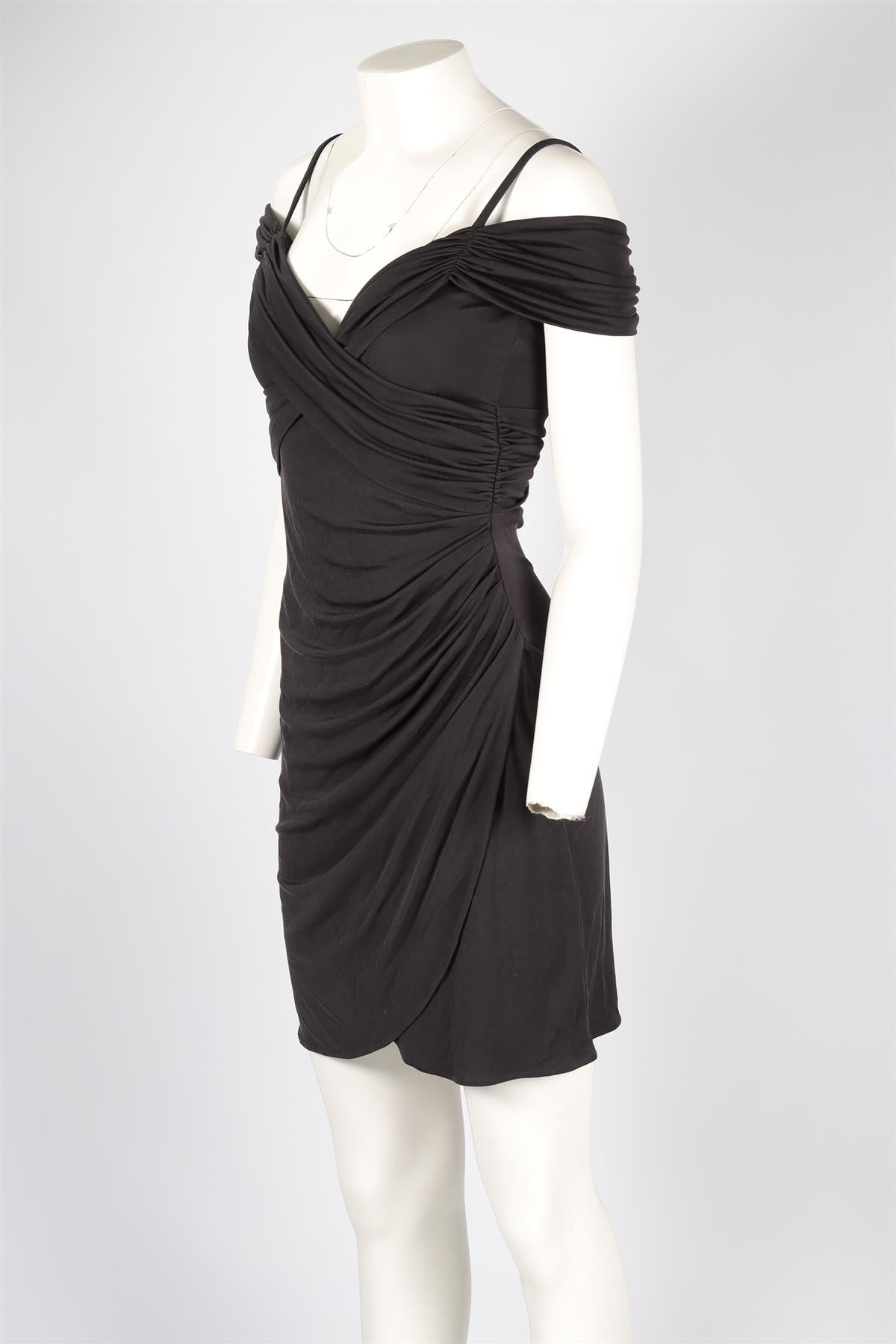 TEMPERLEY LONDON BLACK JERSEY MINI DRESS UK 8