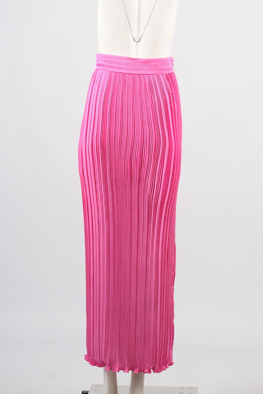 AIIFOS PLEATED SATIN MIDI SKIRT XSMALL