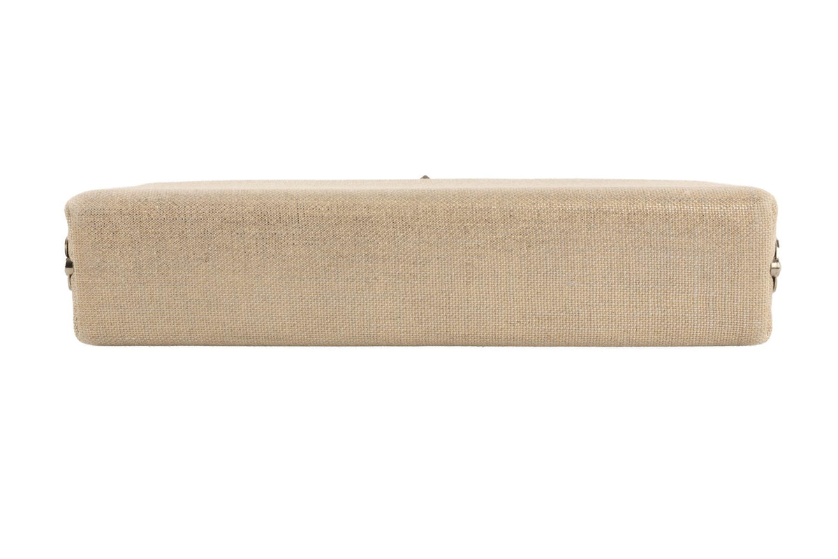 JIMMY CHOO GOLD CANVAS CLUTCH