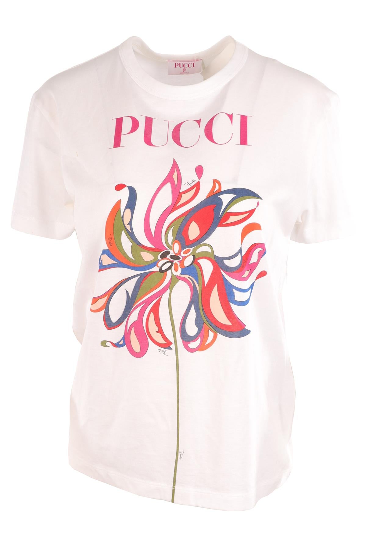 PUCCI WHITE COTTON T-SHIRT SMALL