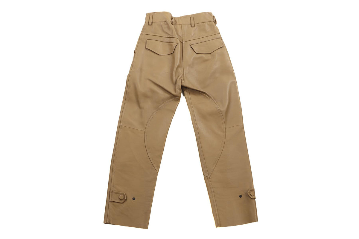 PETAR PETROV BROWN LEATHER STRAIGHT LEG PANTS FR 34 UK 6