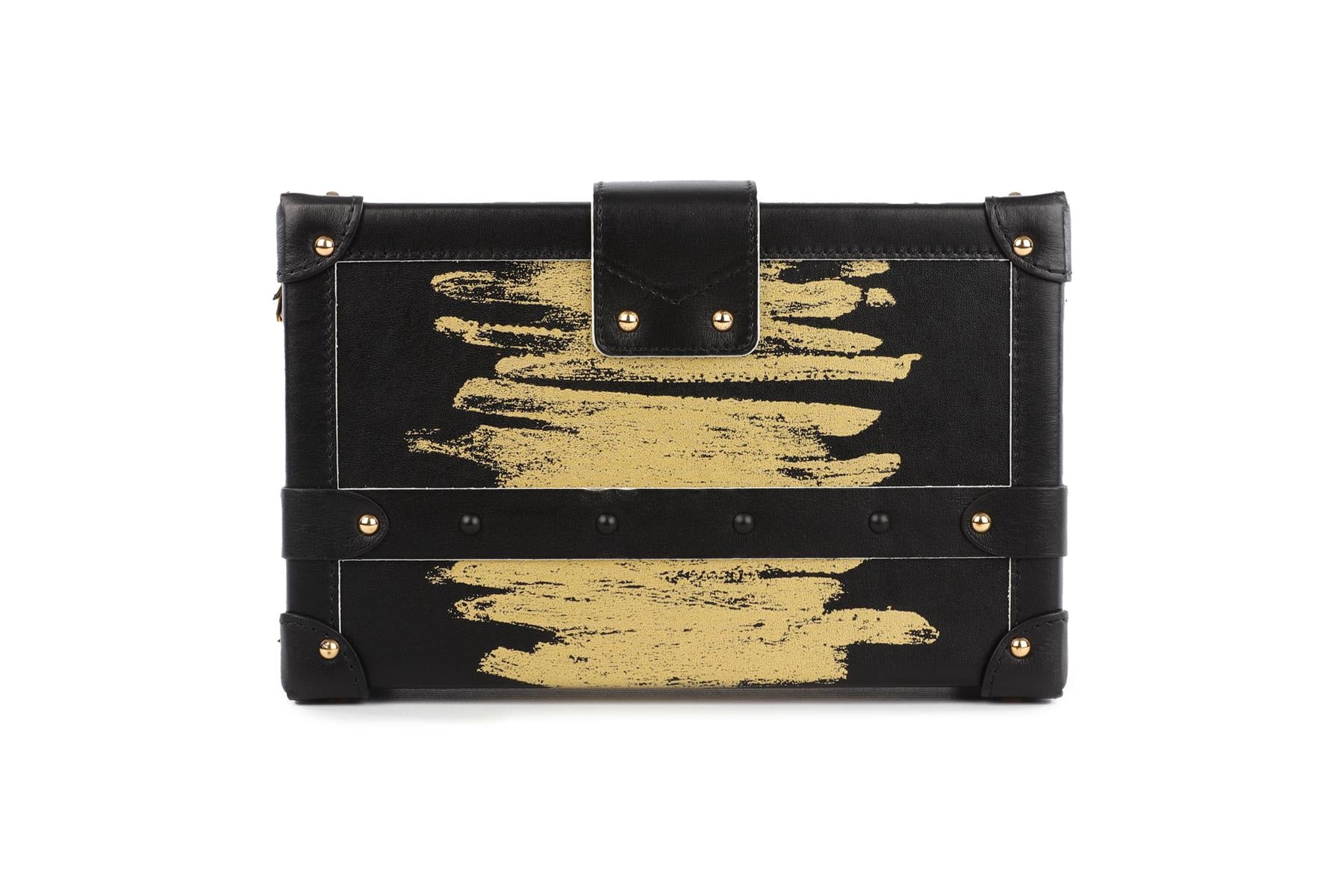 LOUIS VUITTON BLACK 2017 PETITE MALLE GOLDEN LIGHT LEATHER CLUTCH