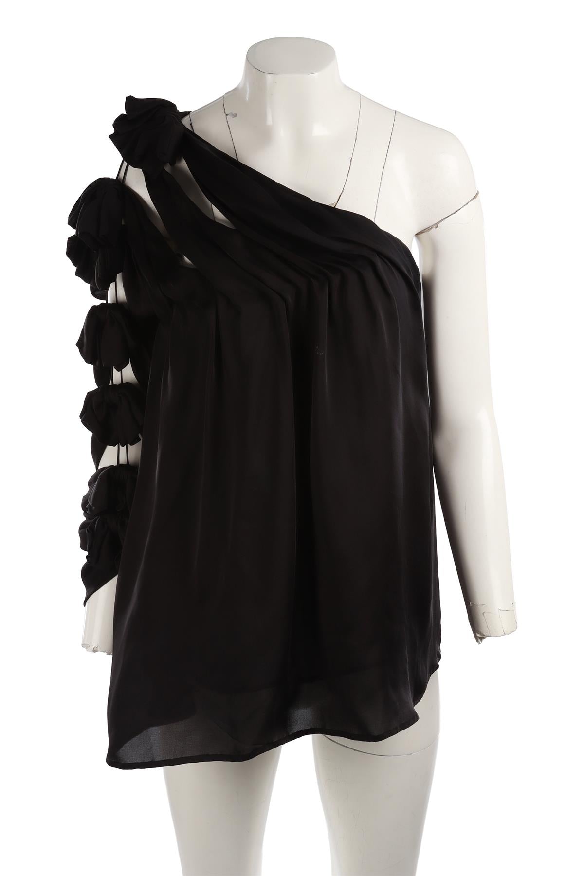 CHLOÉ BLACK SILK TOP MEDIUM