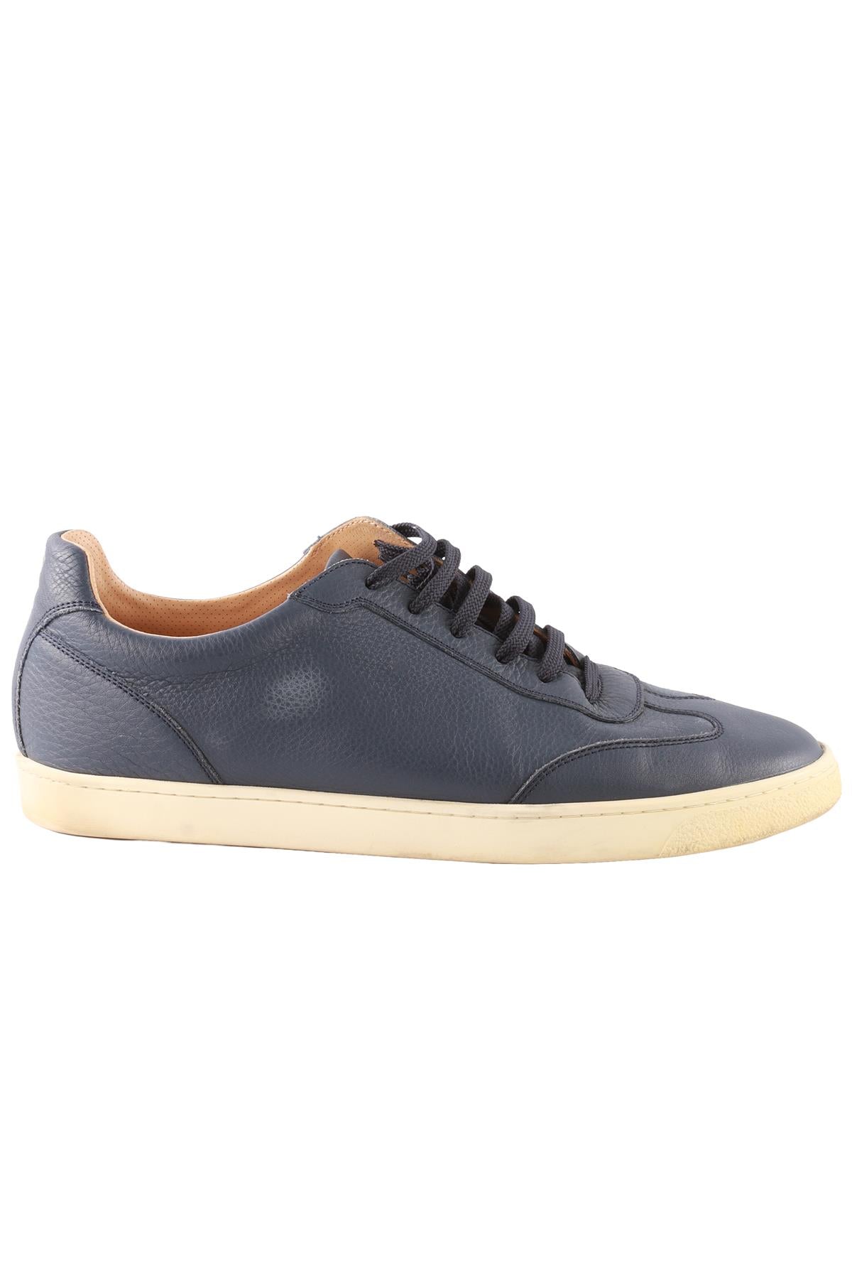 BRUNELLO CUCINELLI NAVY MEN'S LEATHER SNEAKERS EU 46 UK 12 US 13