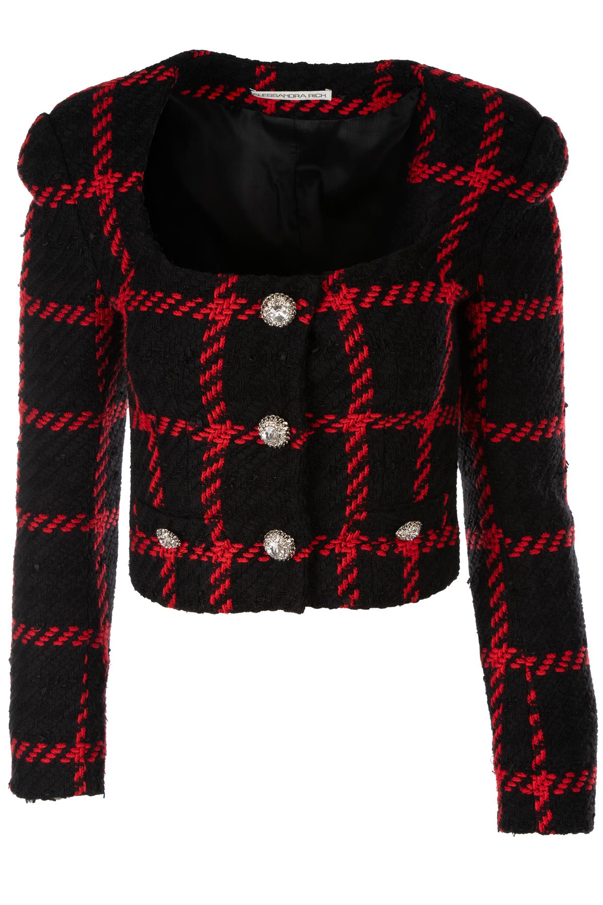 ALESSANDRA RICH BLACK WOOL JACKET IT 40 UK 8