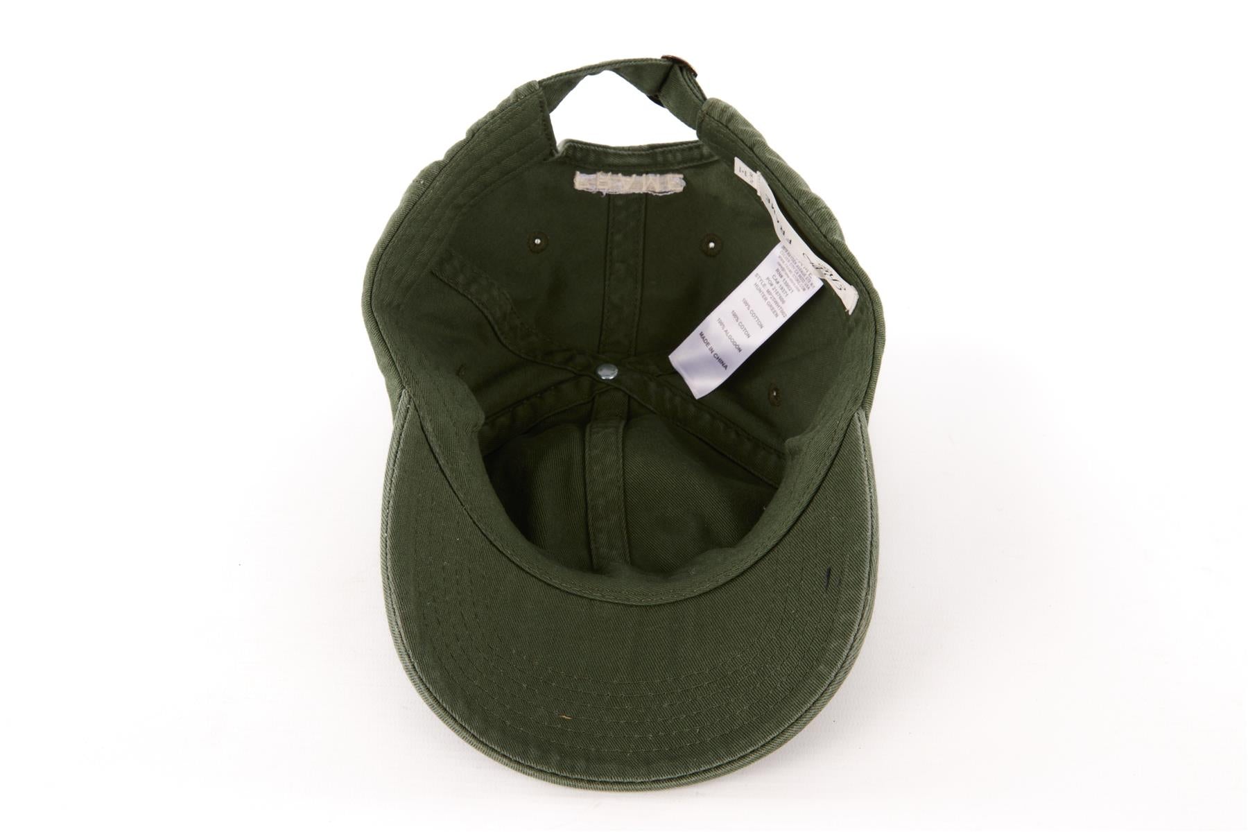 FRAME + RITZ PARIS GREEN COTTON BASEBALL HAT ONE SIZE