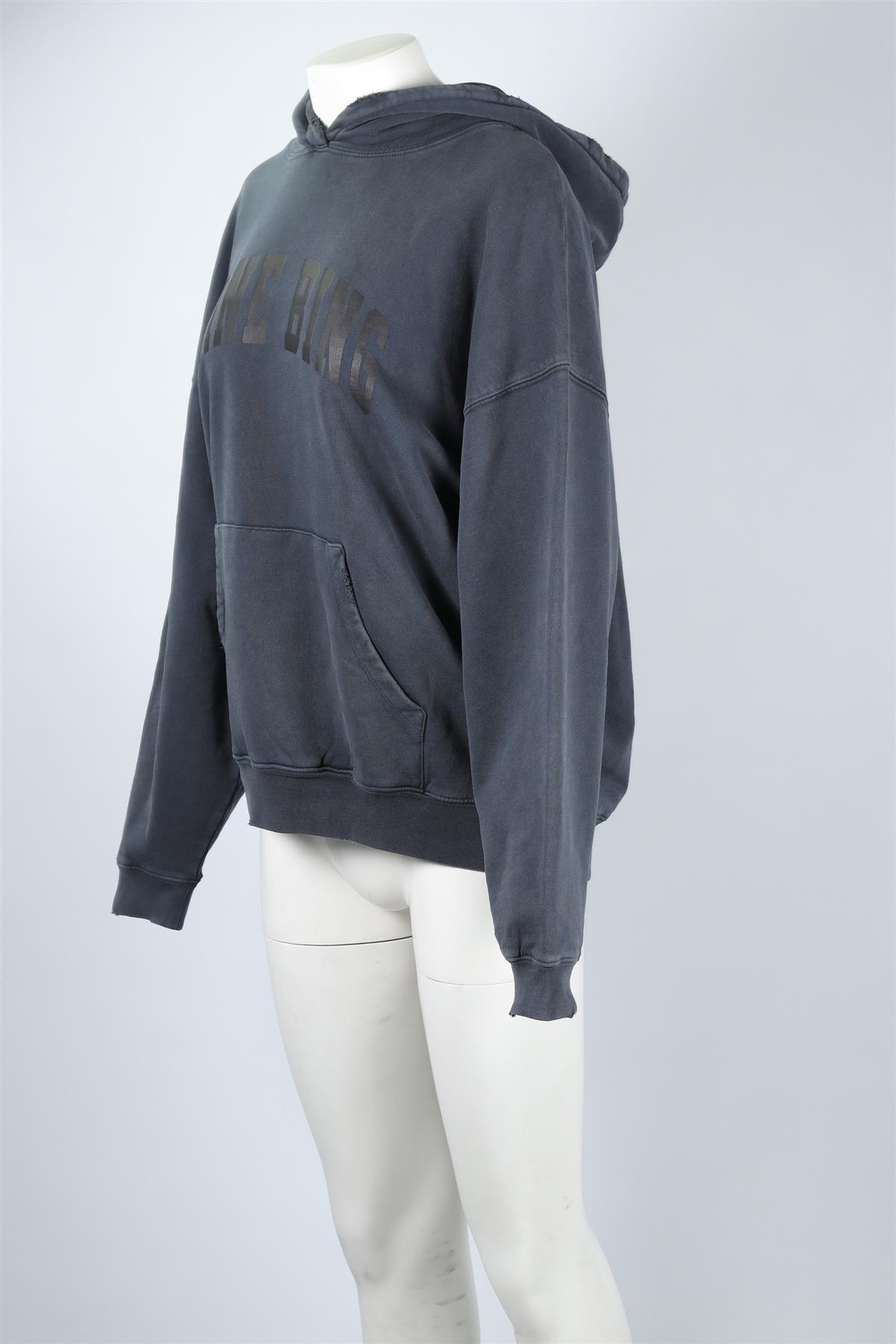 ANINE BING GREY COTTON HOODIE MEDIUM