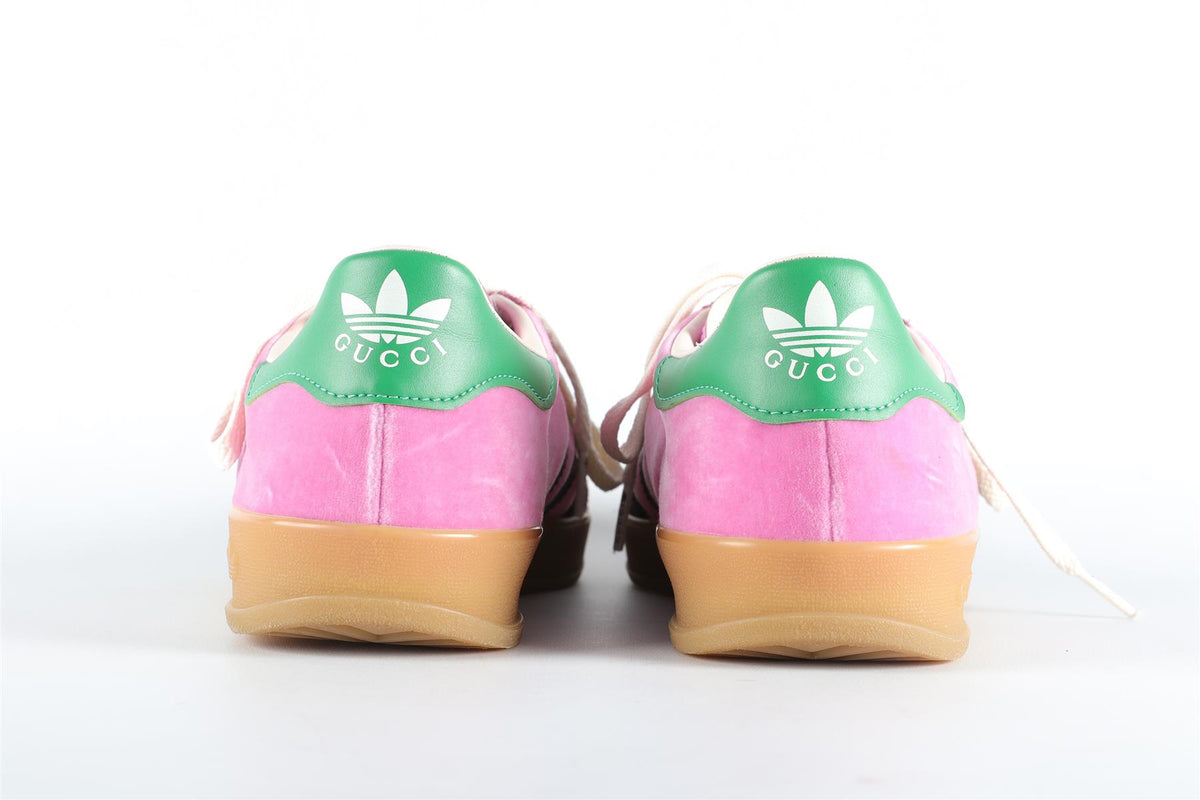 GUCCI + ADIDAS GAZELLE PINK VELVET SNEAKERS UK 7 FR 40.5 US 8.5